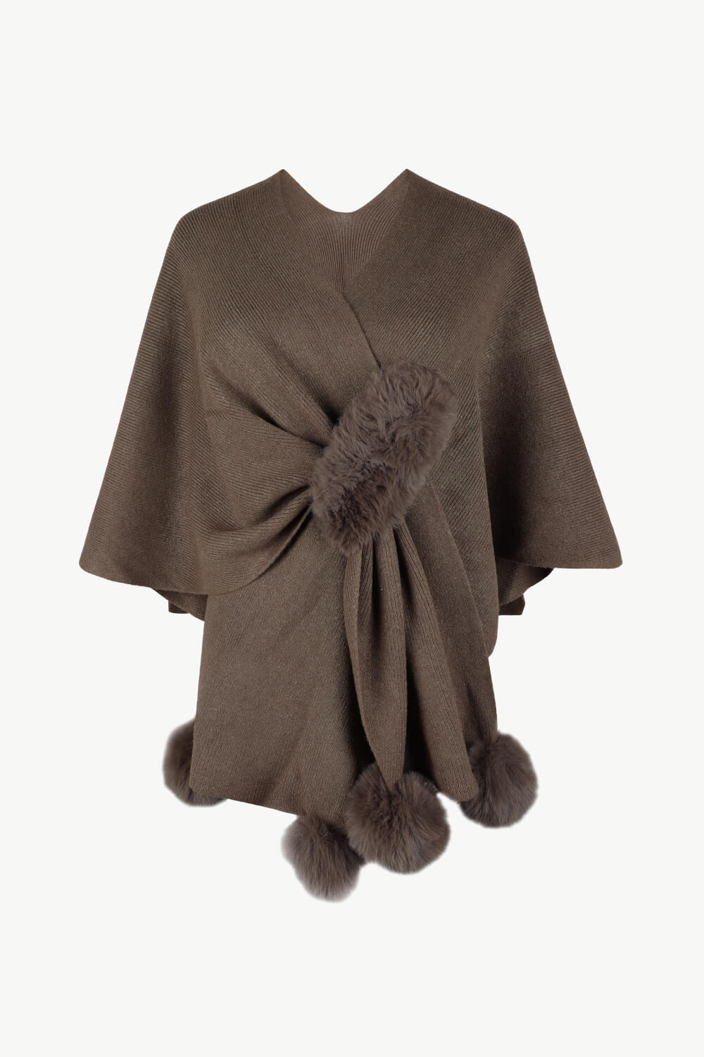 surplice-neck-pom-pom-trim-poncho-731469